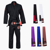 Novakik BJJ GI with Belt and Bag – Black Alpha Series 450 GSM Kimono Jiu Jitsu Uniform