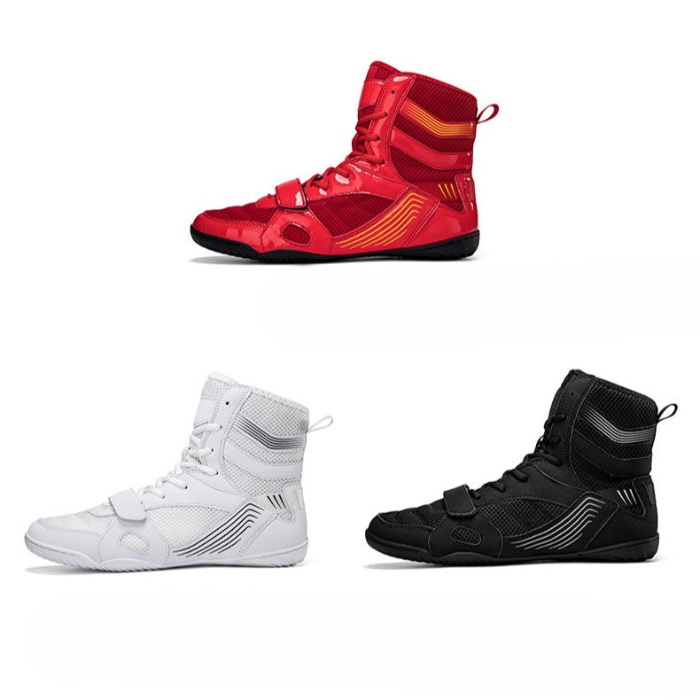 High-Top Boxing Shoes with Strap Support