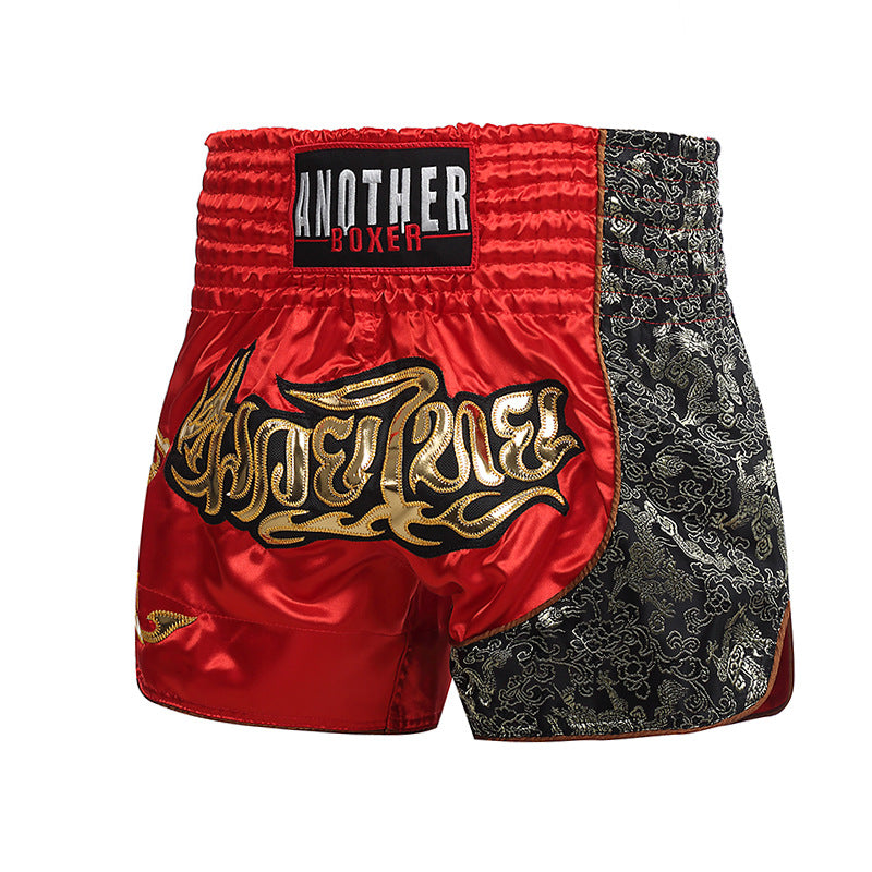 ANOTHER BOXER Thai Script Embroidered Kickboxing Shorts