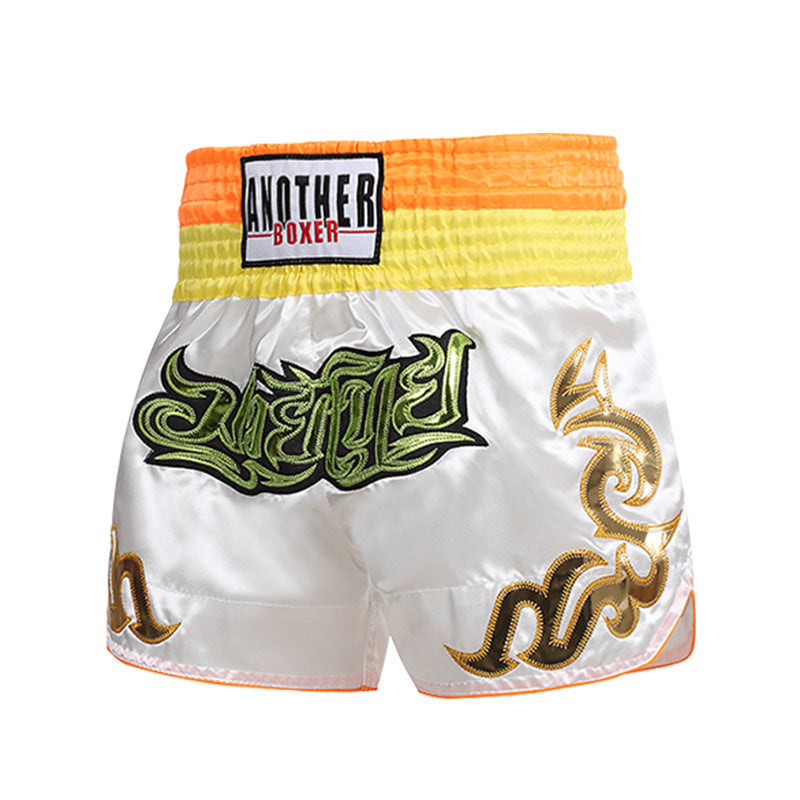 ANOTHER BOXER Thai Script Embroidered Kickboxing Shorts