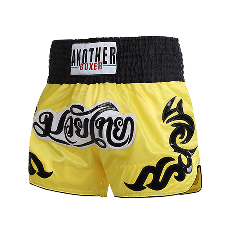 ANOTHER BOXER Thai Script Embroidered Kickboxing Shorts