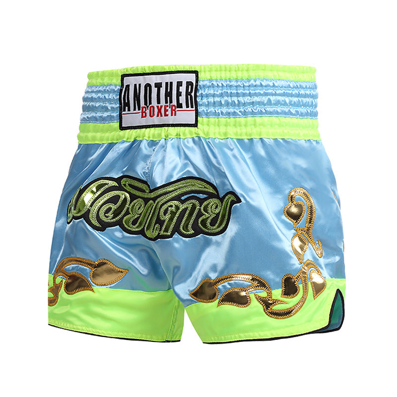 ANOTHER BOXER Thai Script Embroidered Kickboxing Shorts
