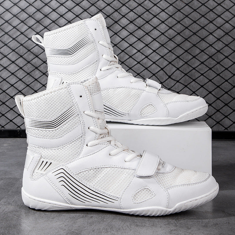High-Top Boxing Shoes with Strap Support