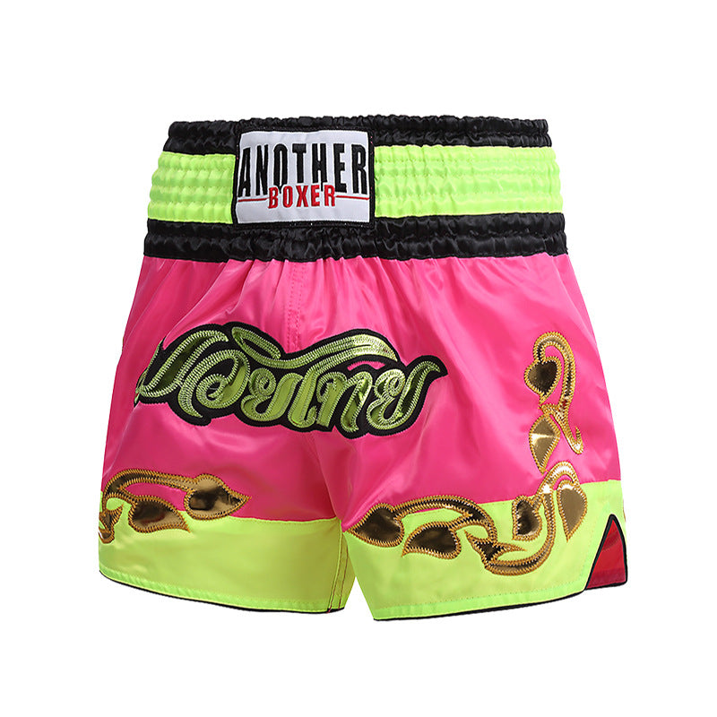 ANOTHER BOXER Thai Script Embroidered Kickboxing Shorts