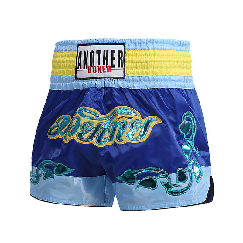 ANOTHER BOXER Thai Script Embroidered Kickboxing Shorts