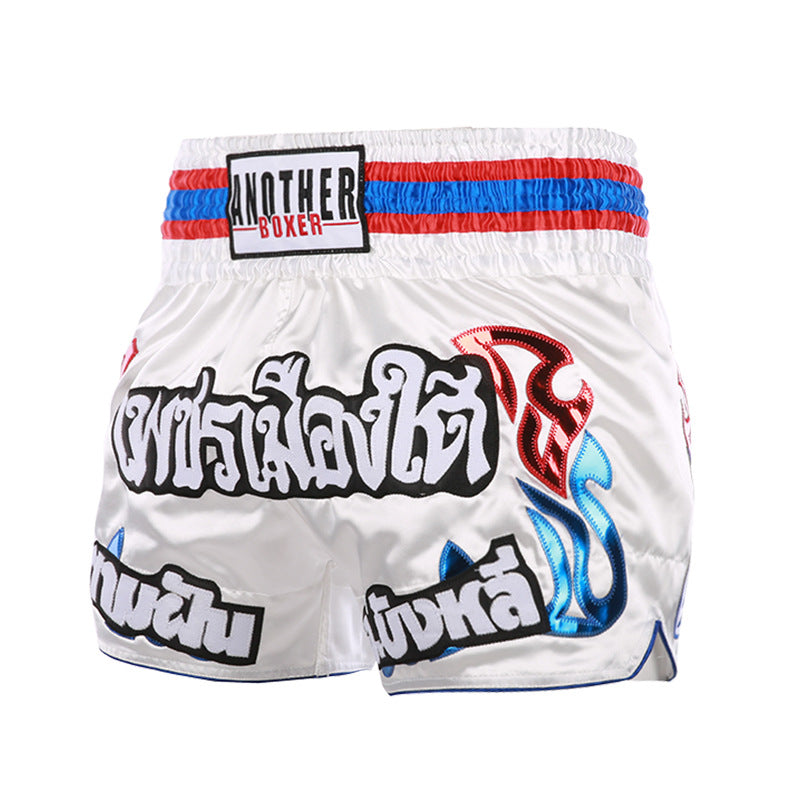 ANOTHER BOXER Thai Script Embroidered Kickboxing Shorts