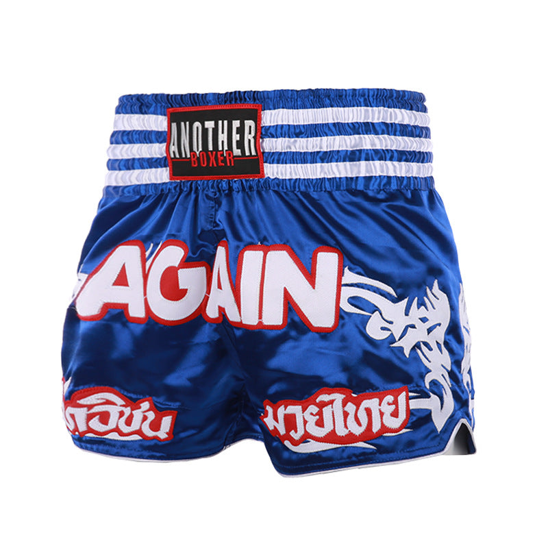ANOTHER BOXER Thai Script Embroidered Kickboxing Shorts