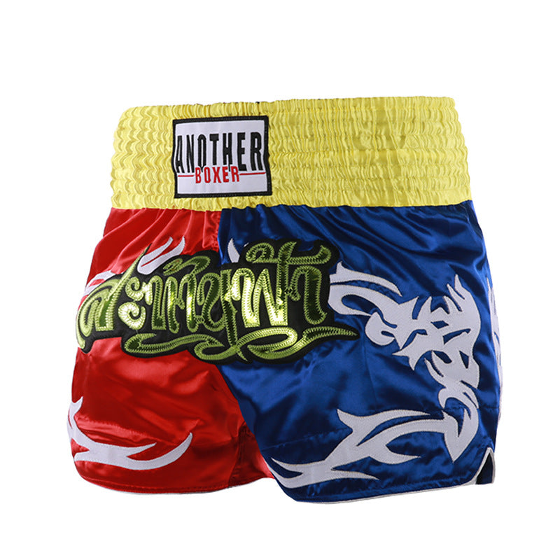 ANOTHER BOXER Thai Script Embroidered Kickboxing Shorts