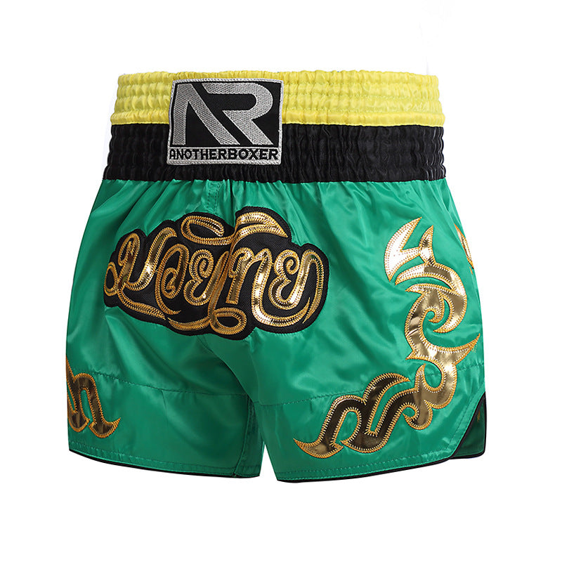 ANOTHER BOXER Thai Script Embroidered Kickboxing Shorts