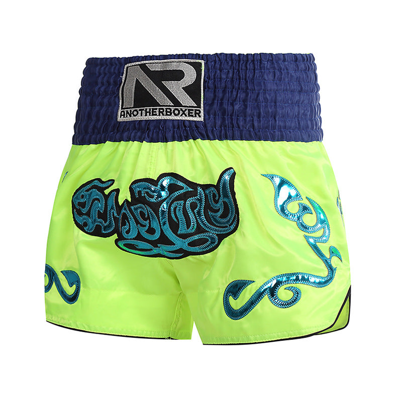 ANOTHER BOXER Thai Script Embroidered Kickboxing Shorts