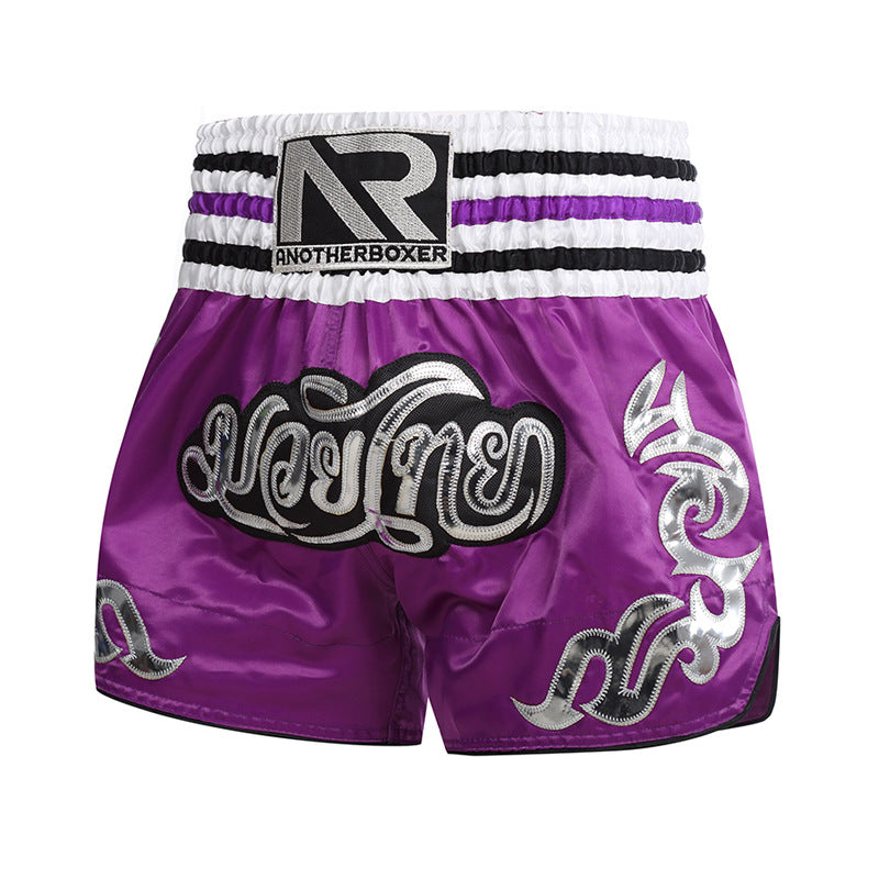 ANOTHER BOXER Thai Script Embroidered Kickboxing Shorts