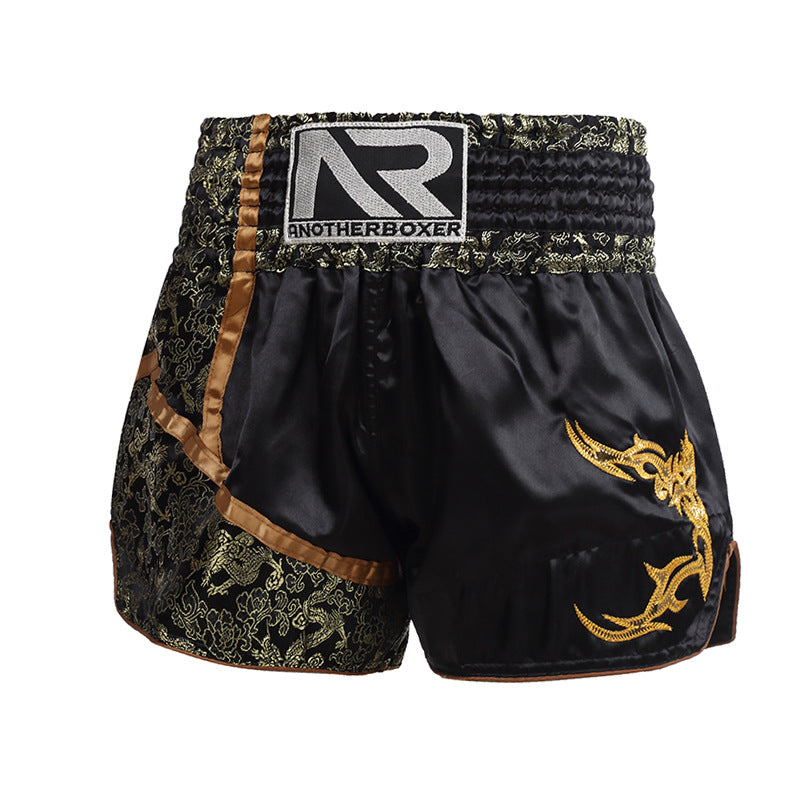 ANOTHER BOXER Thai Script Embroidered Kickboxing Shorts