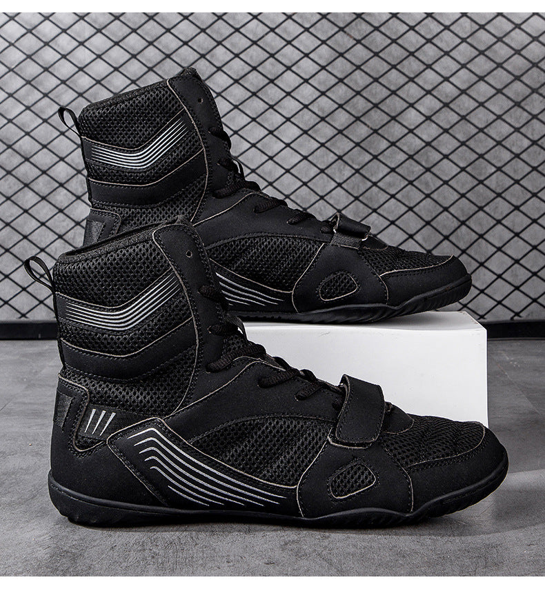 High-Top Boxing Shoes with Strap Support