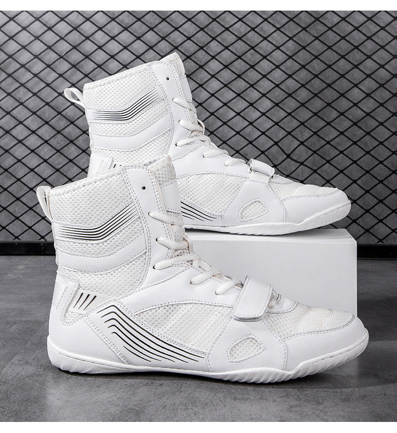 High-Top Boxing Shoes with Strap Support