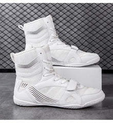 High-Top Boxing Shoes with Strap Support