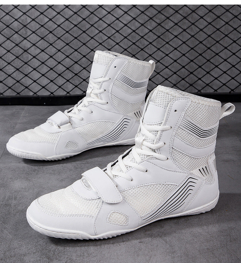 High-Top Boxing Shoes with Strap Support